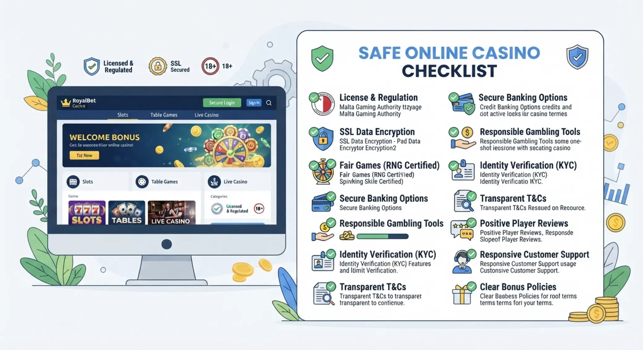 Online kaszinó biztonsági ellenőrzőlista