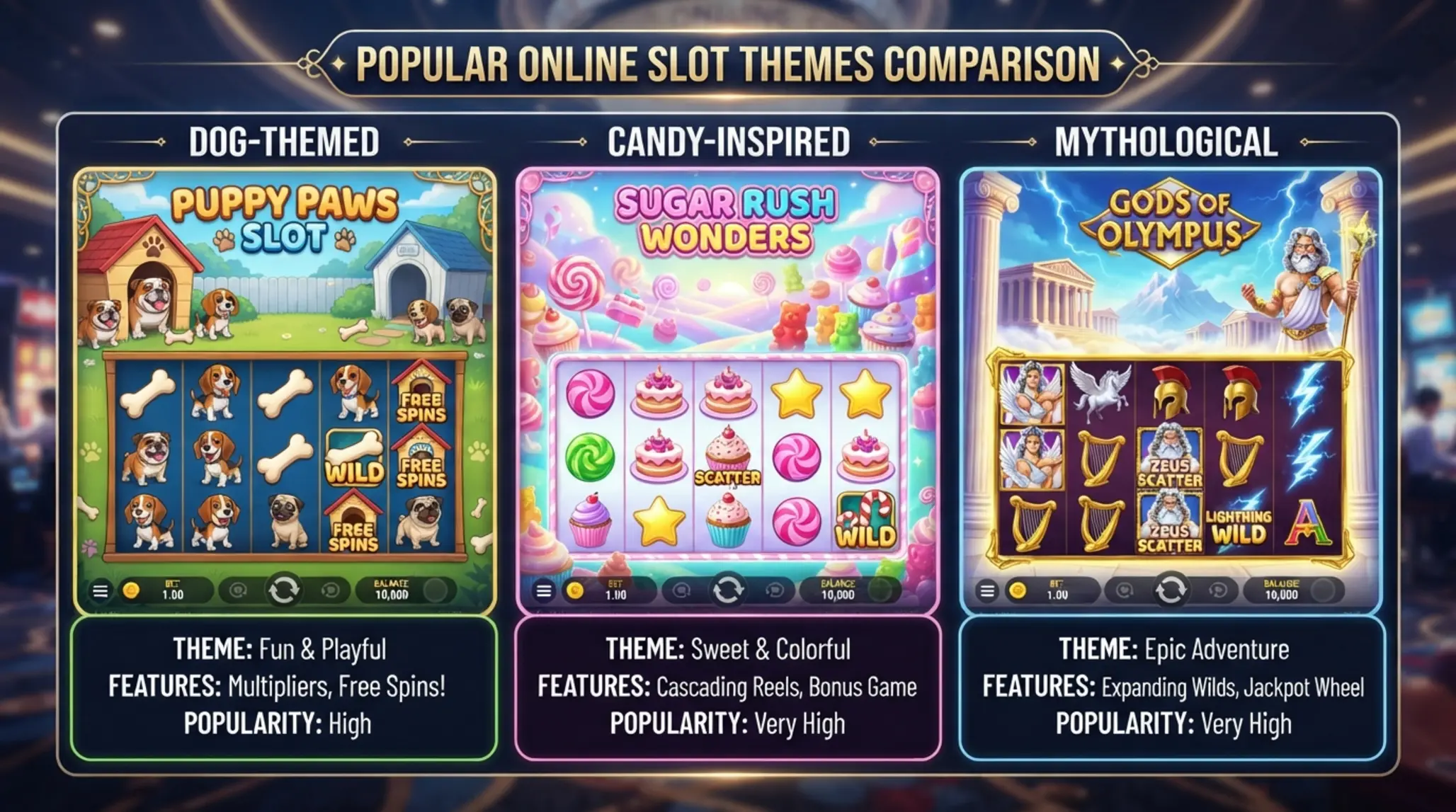 Összehasonlító montázs Pragmatic Play slotokról