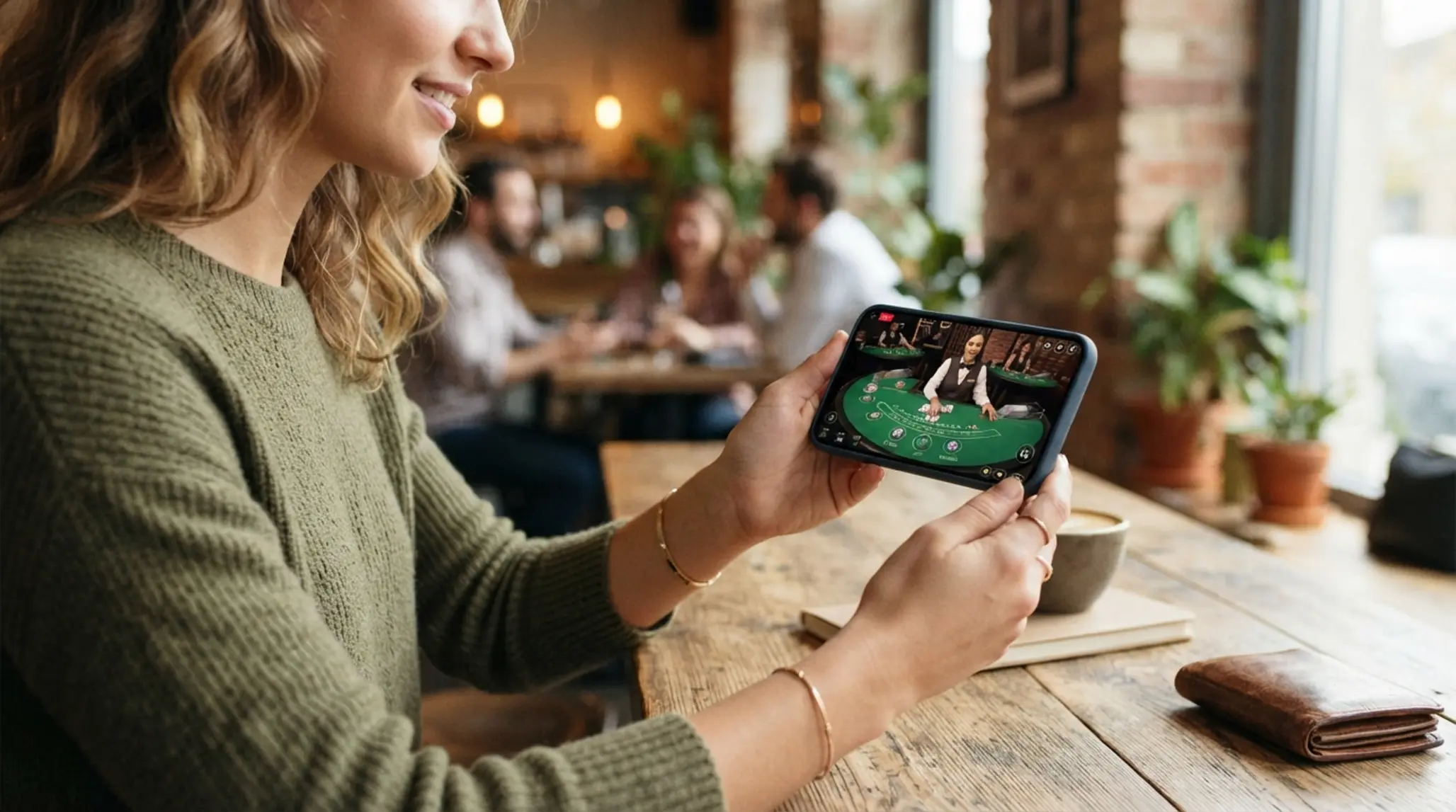 Mobiltelefonon futó élő kaszinó játék