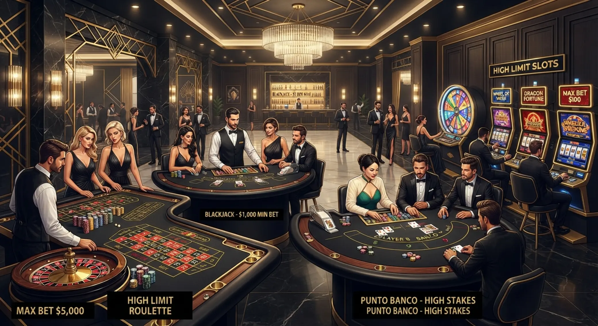 High roller játékok rulettel, blackjacketel és nyerőgépekkel High roller játékok összehasonlítása egy képen