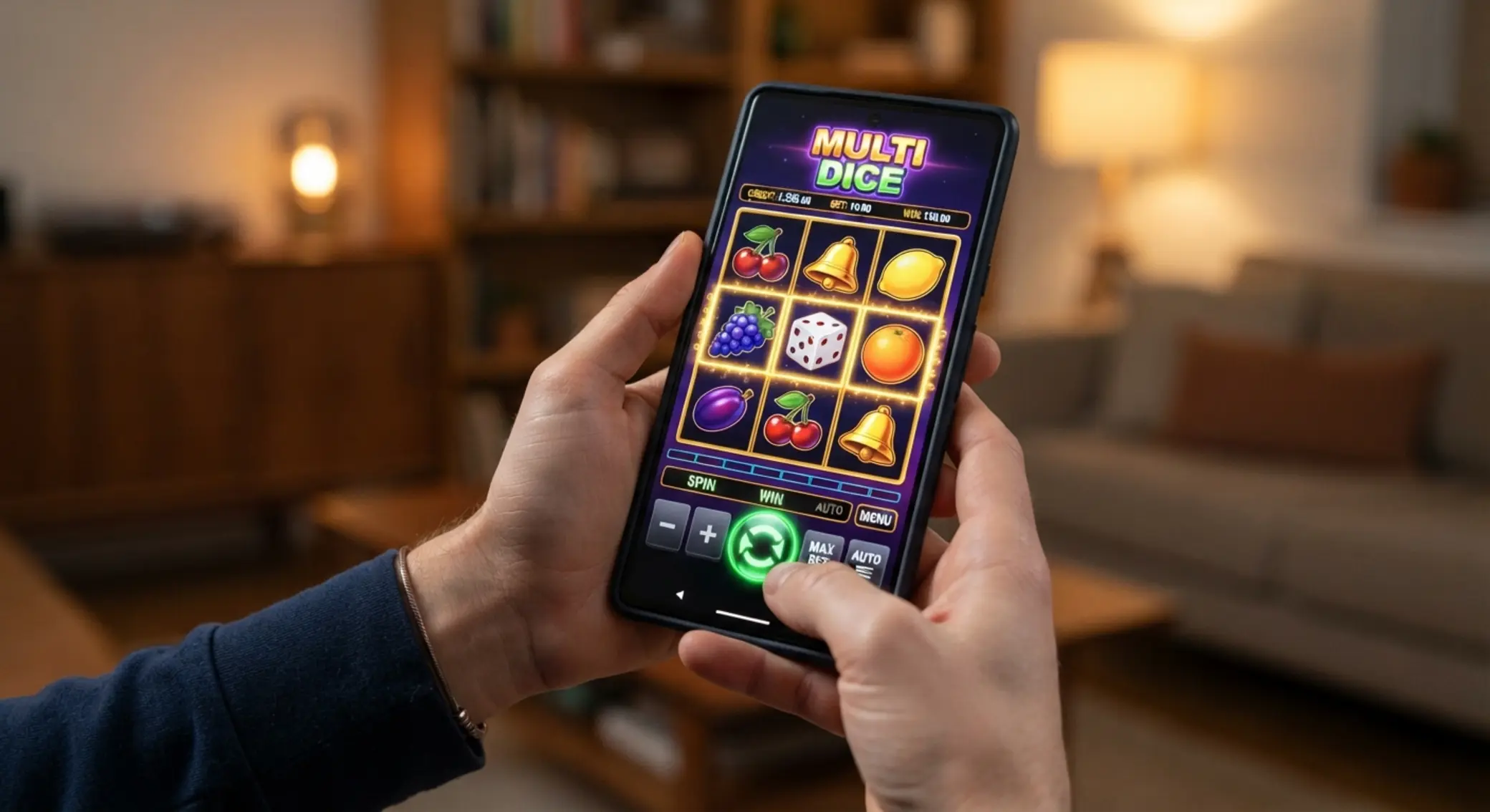 Multi Dice stílusú slot mobiltelefon képernyőjén