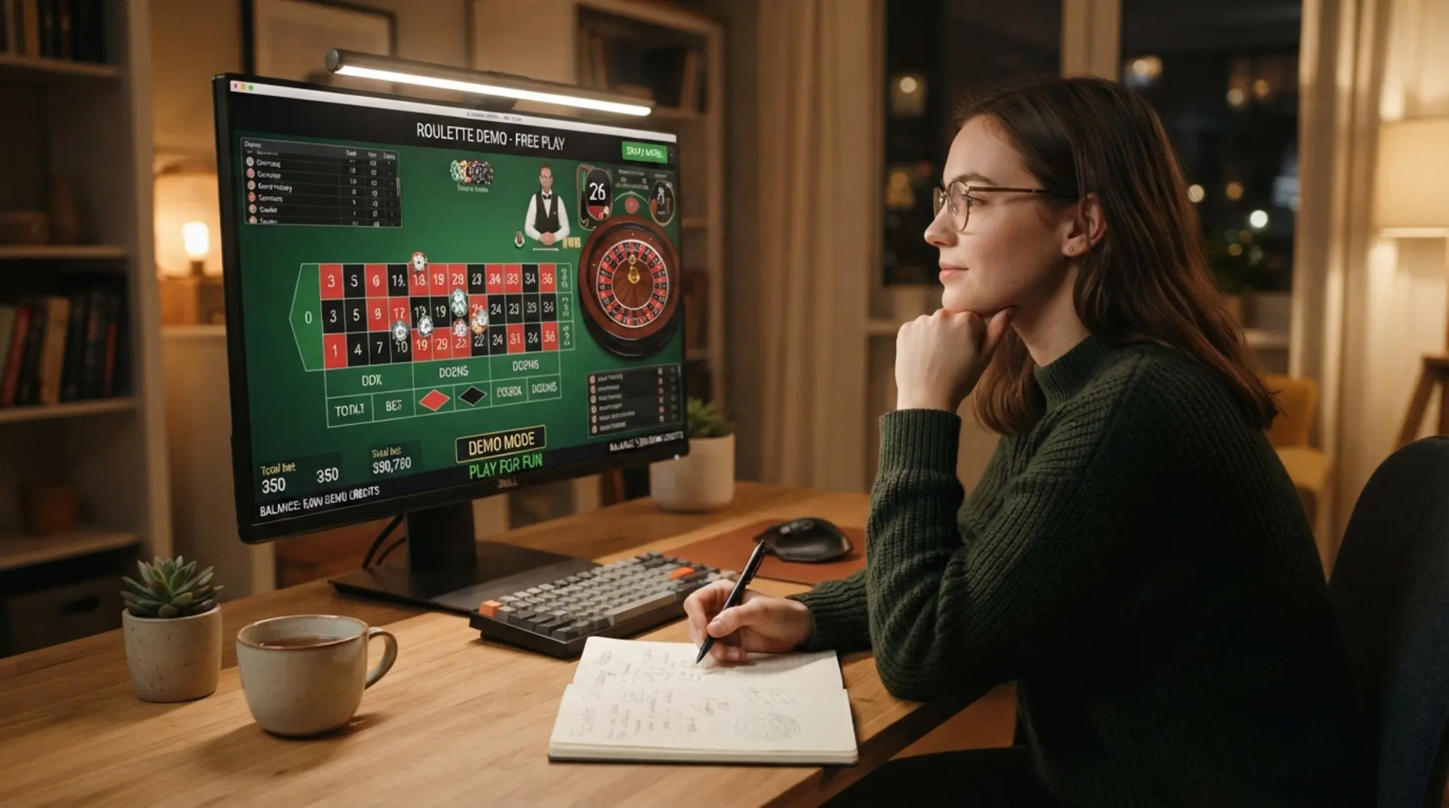 Demó online rulett játék képernyőn tanuló játékossal