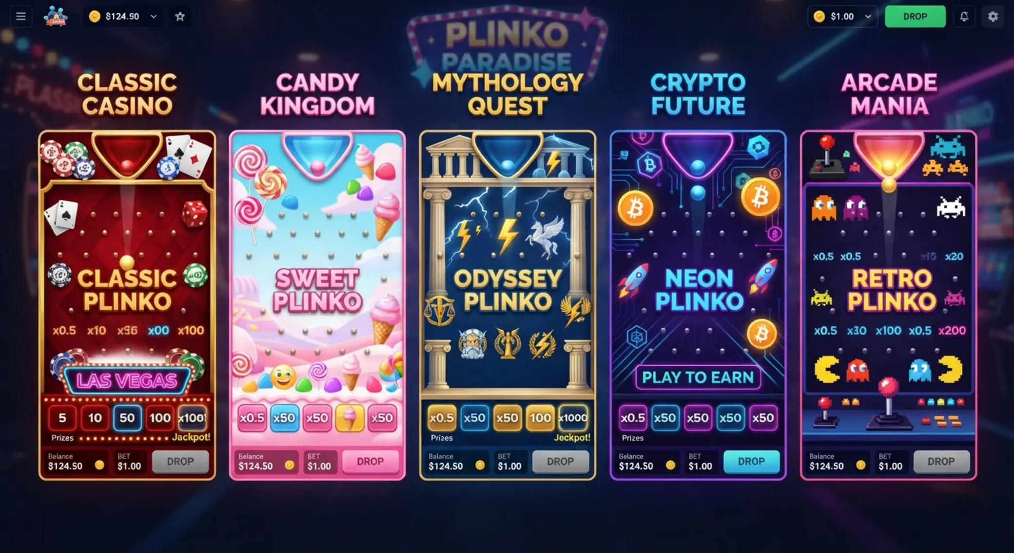 Különböző témájú plinko játékok összehasonlítása